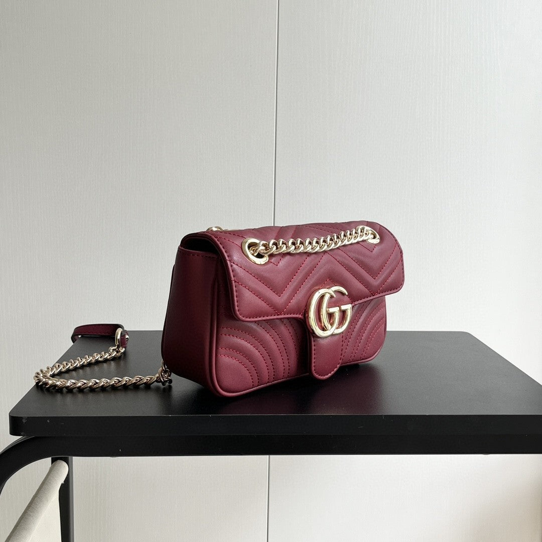 Bolsa GG Marmont Pequena Vermelha 22cm