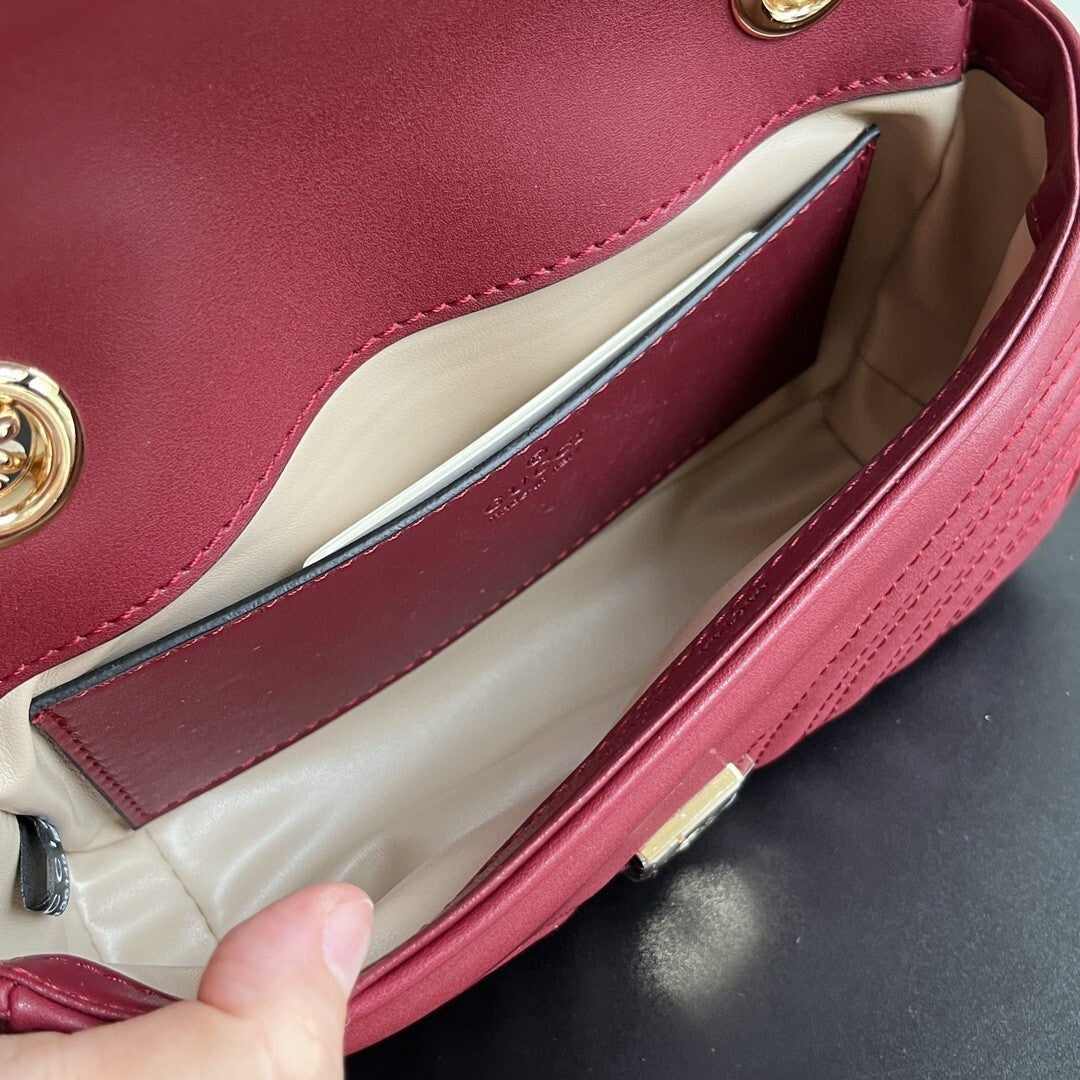 Bolsa GG Marmont Pequena Vermelha 22cm