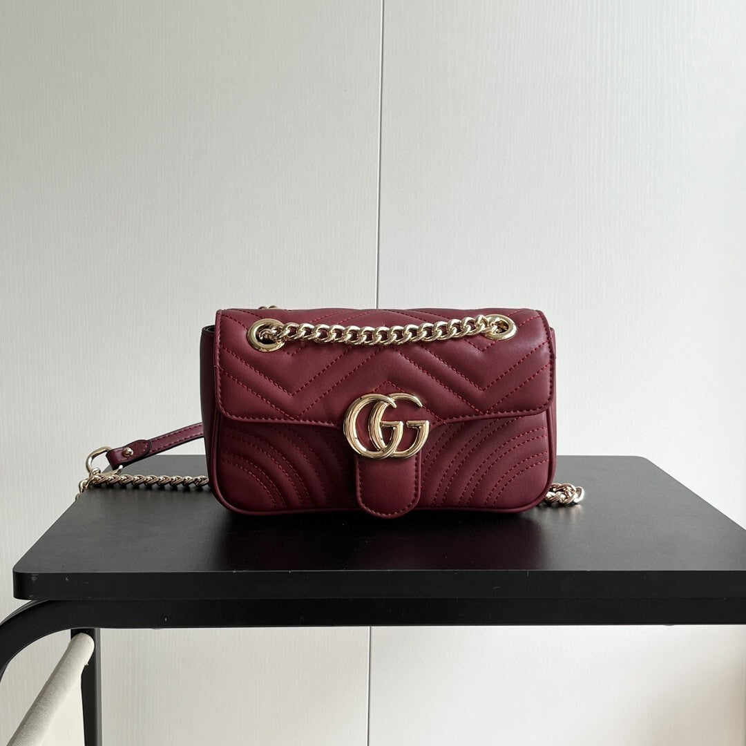 Bolsa GG Marmont Pequena Vermelha 22cm