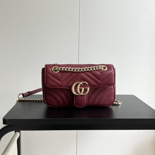 Bolsa GG Marmont Pequena Vermelha 22cm