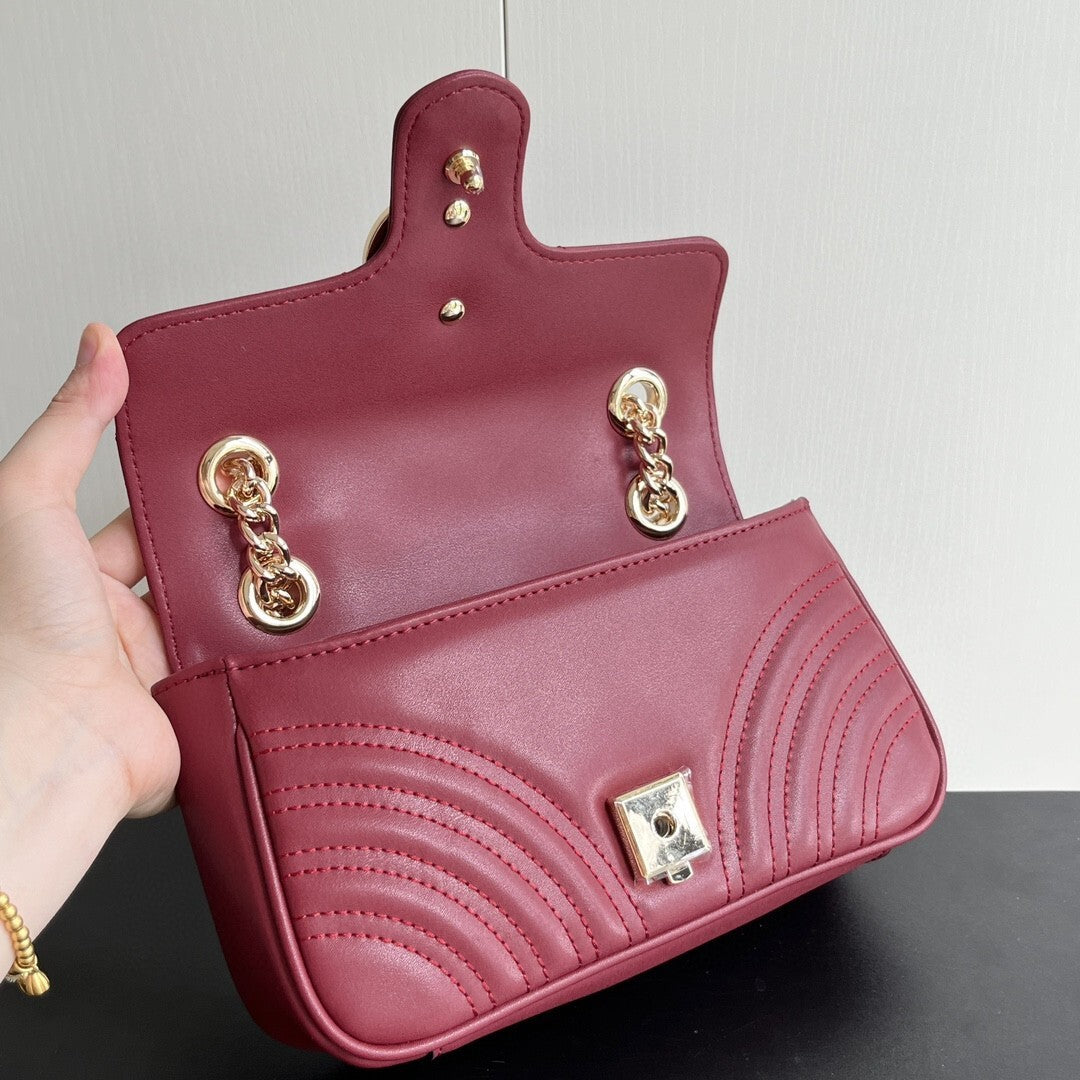 Bolsa GG Marmont Pequena Vermelha 22cm