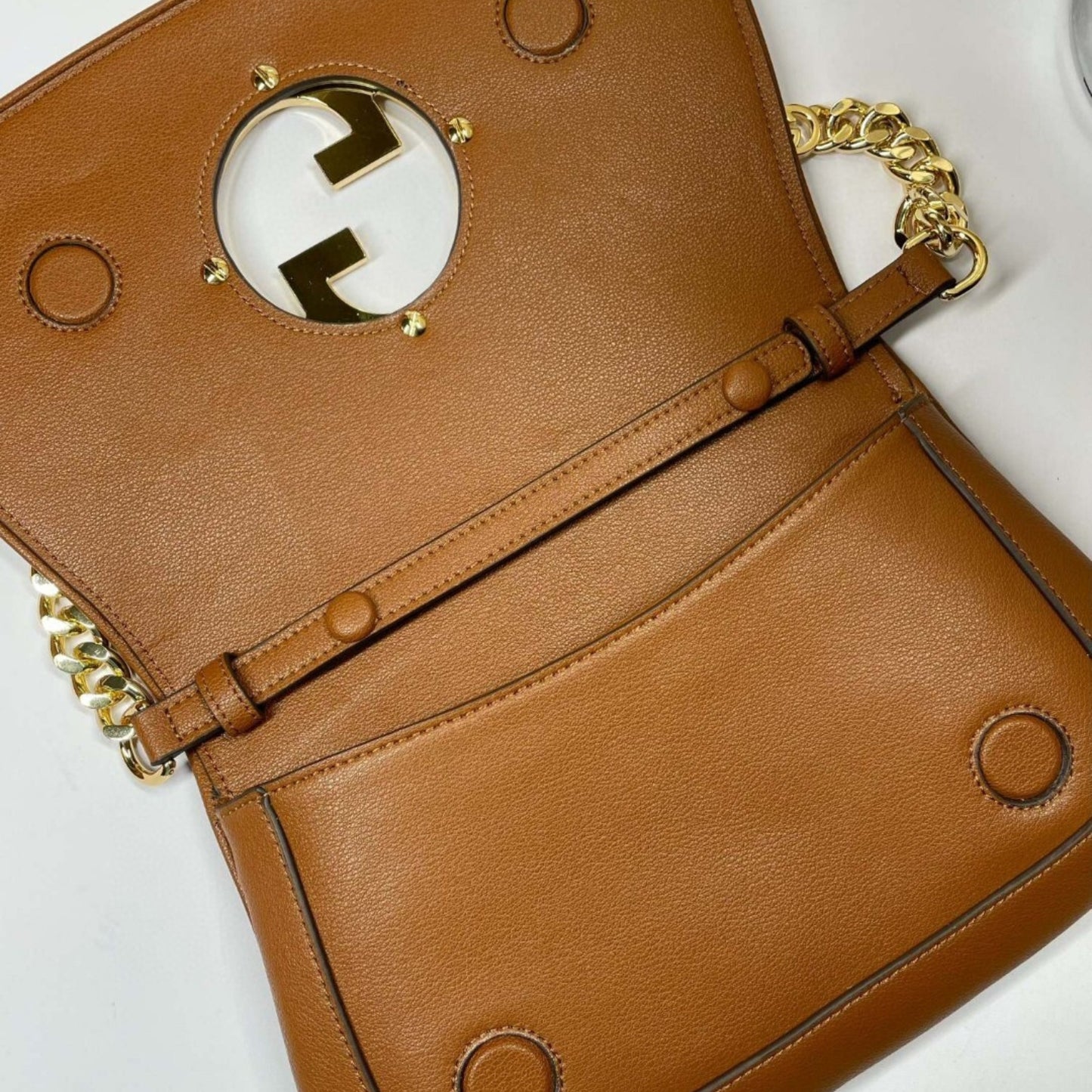 Bolsa GG Blondie Marrom logo dourado