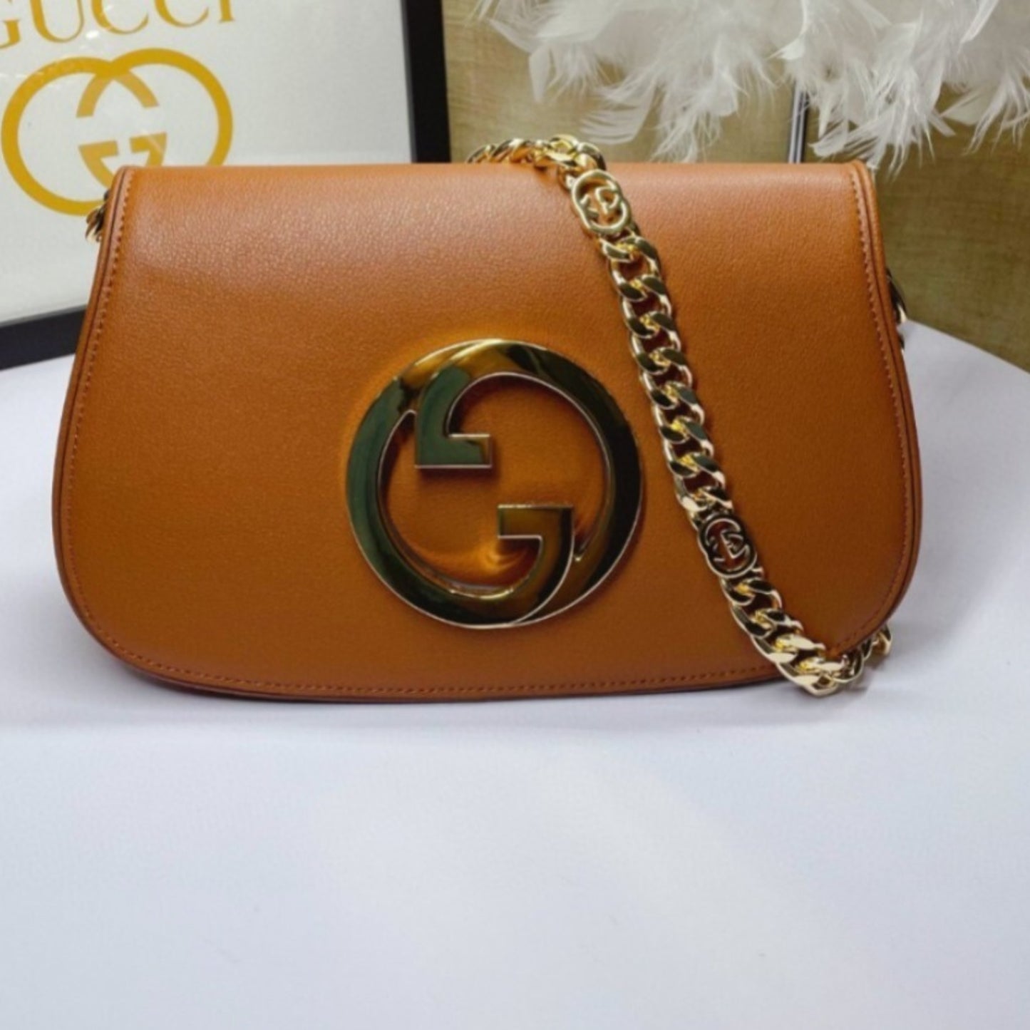 Bolsa GG Blondie Marrom logo dourado