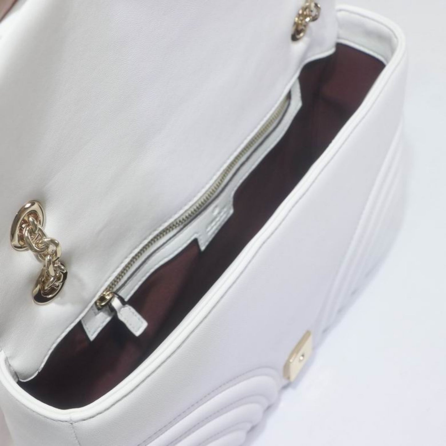 Bolsa GG Marmont média Branco 30cm