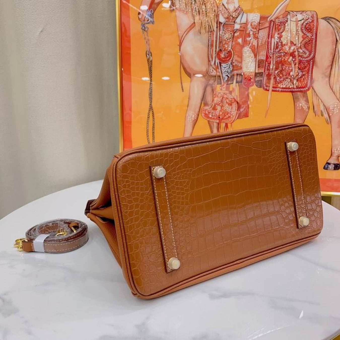 Bolsa HRMS Birkin Caramelo