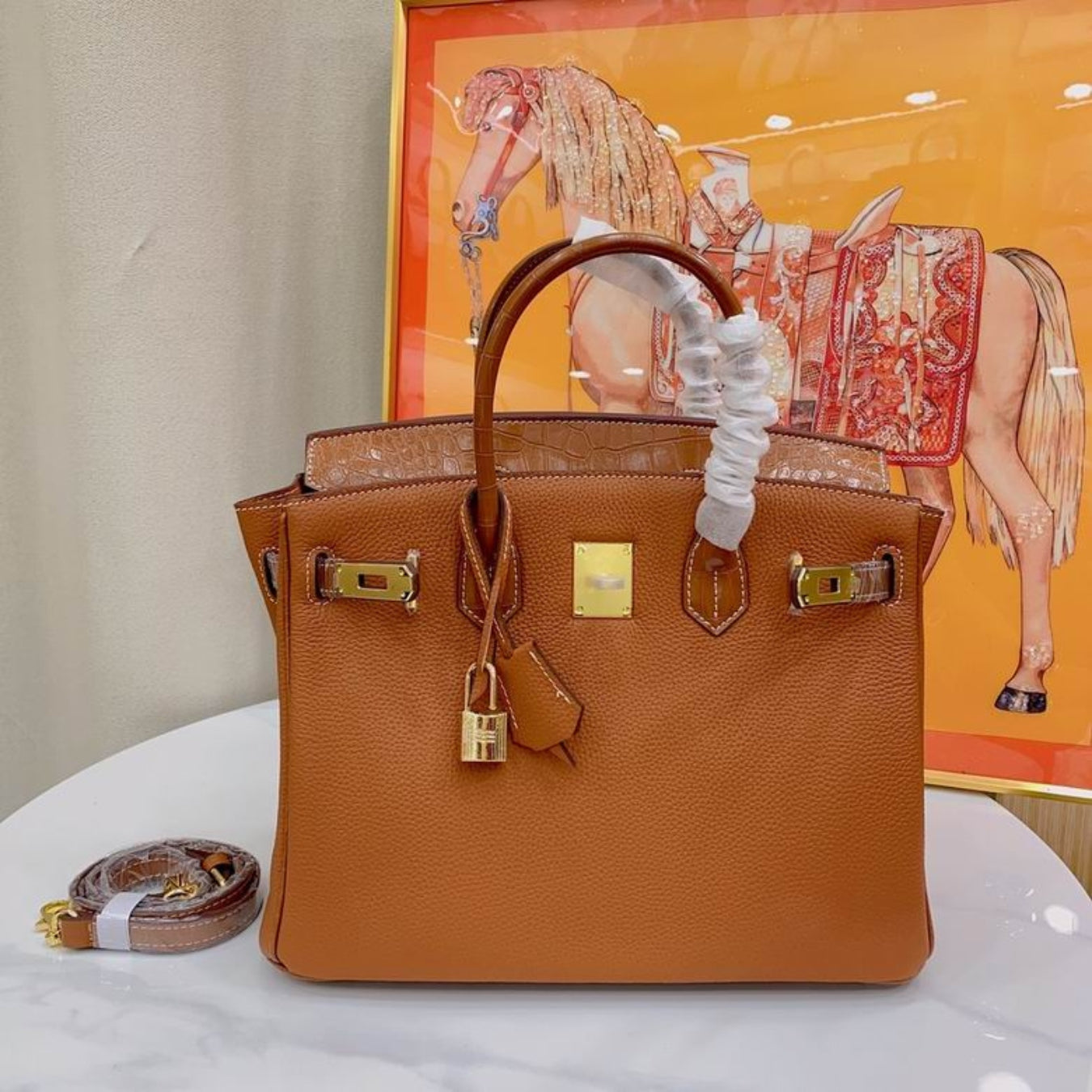 Bolsa HRMS Birkin Caramelo
