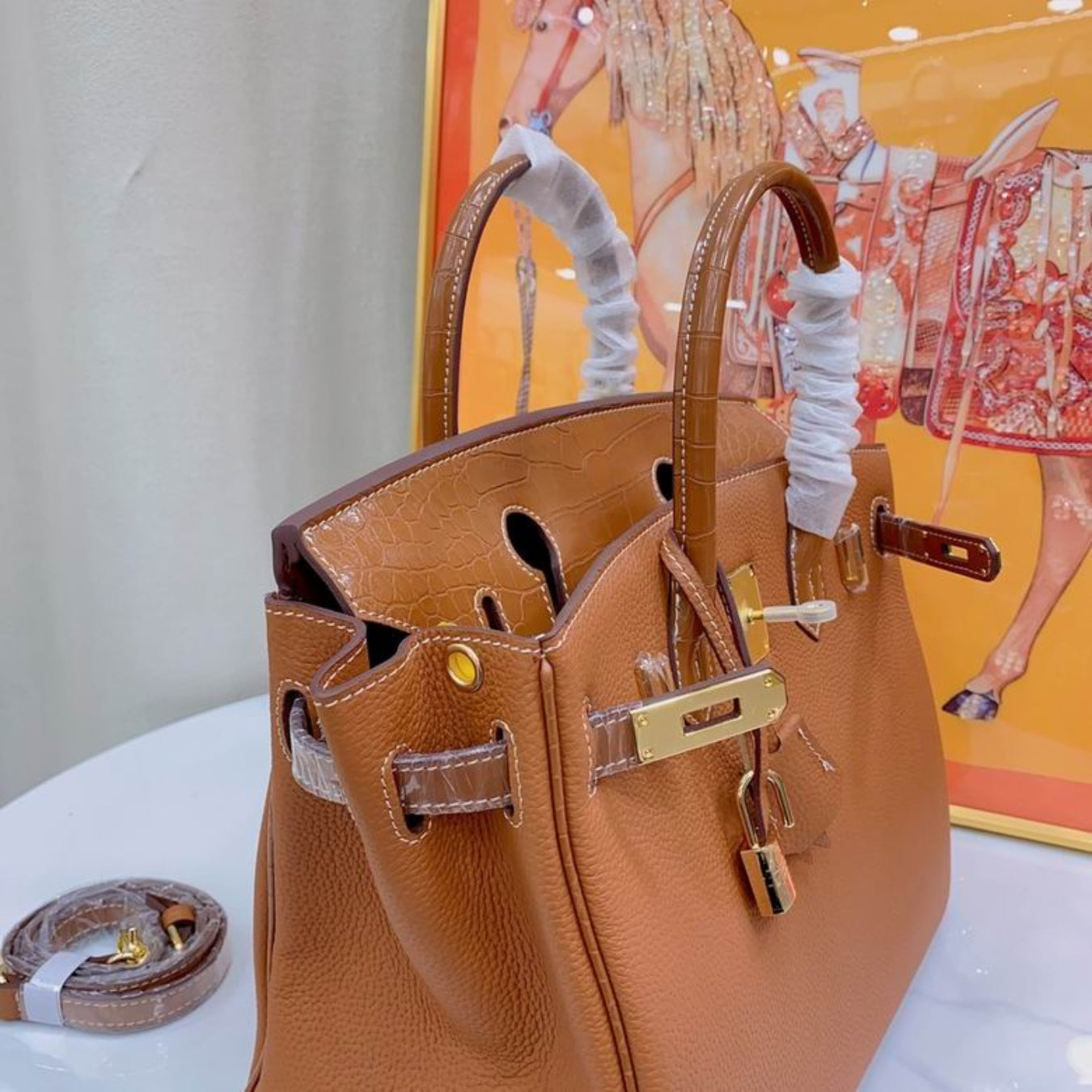 Bolsa HRMS Birkin Caramelo