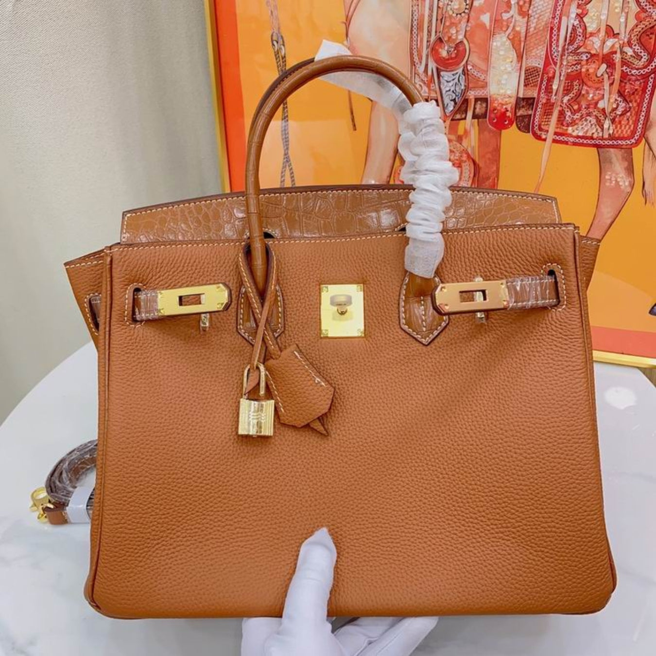 Bolsa HRMS Birkin Caramelo
