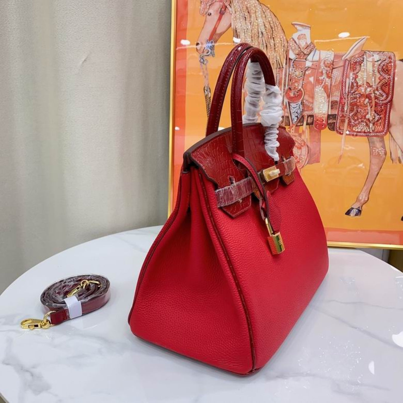 Bolsa HRMS Birkin vermelho