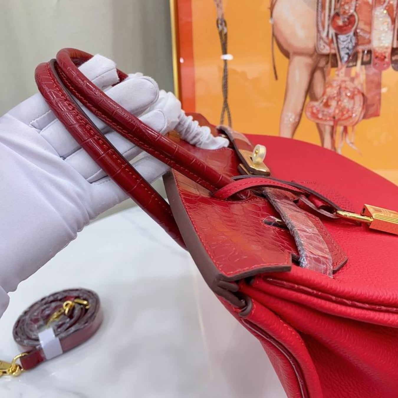 Bolsa HRMS Birkin vermelho