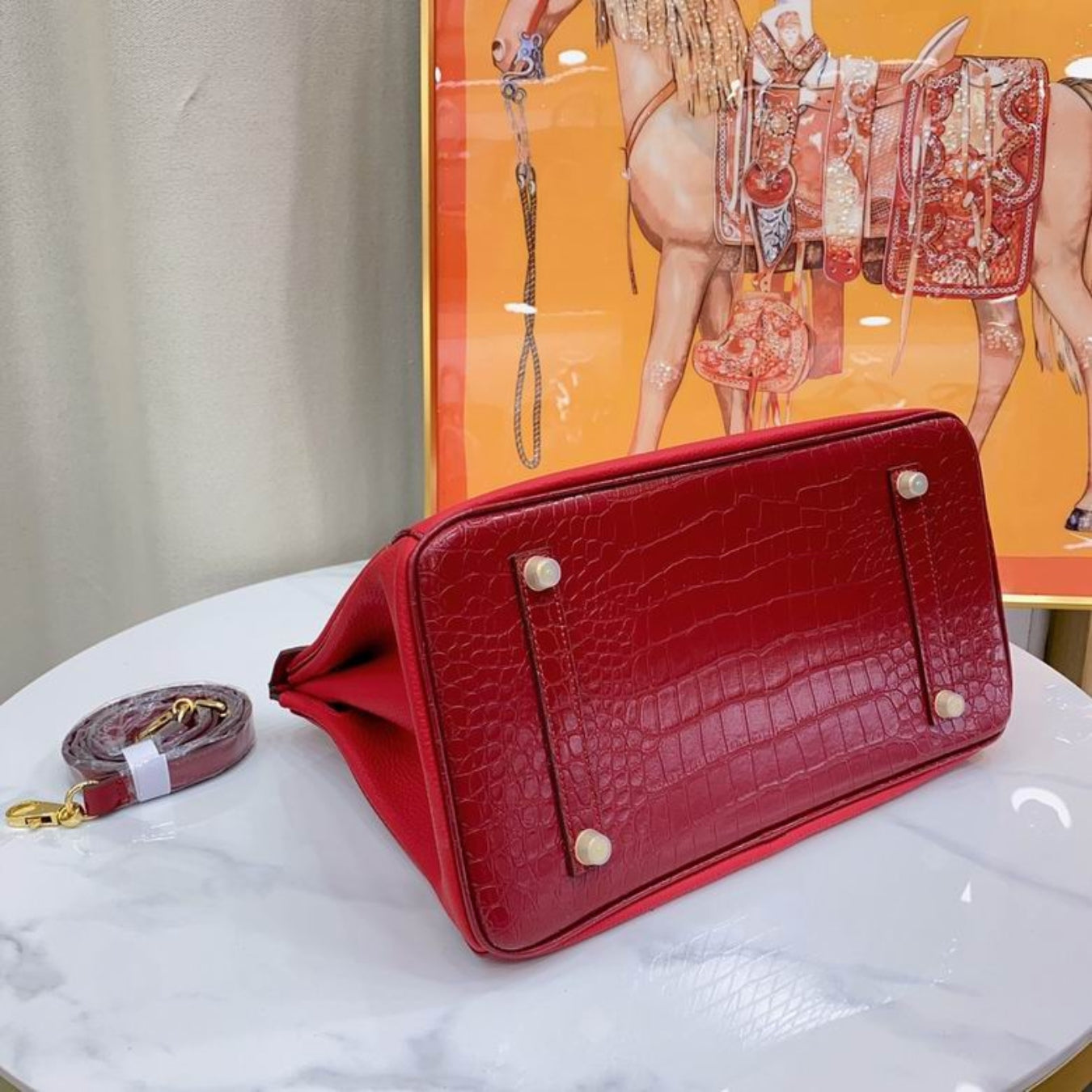 Bolsa HRMS Birkin vermelho