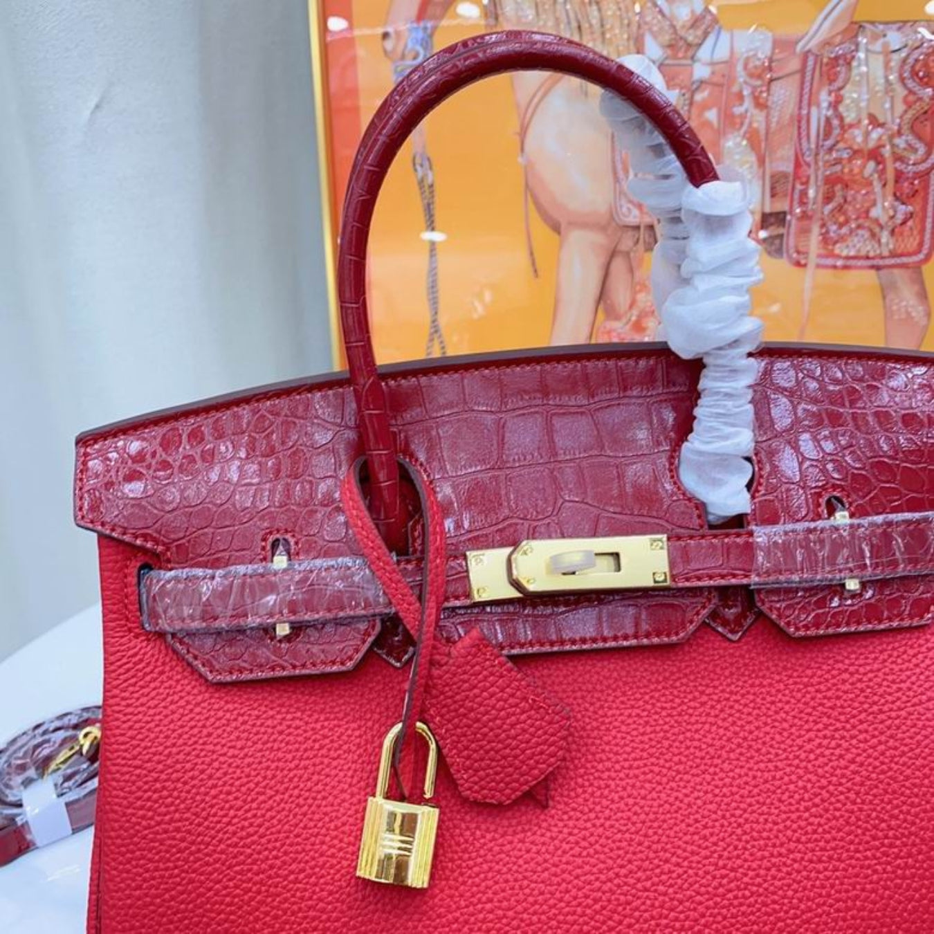 Bolsa HRMS Birkin vermelho