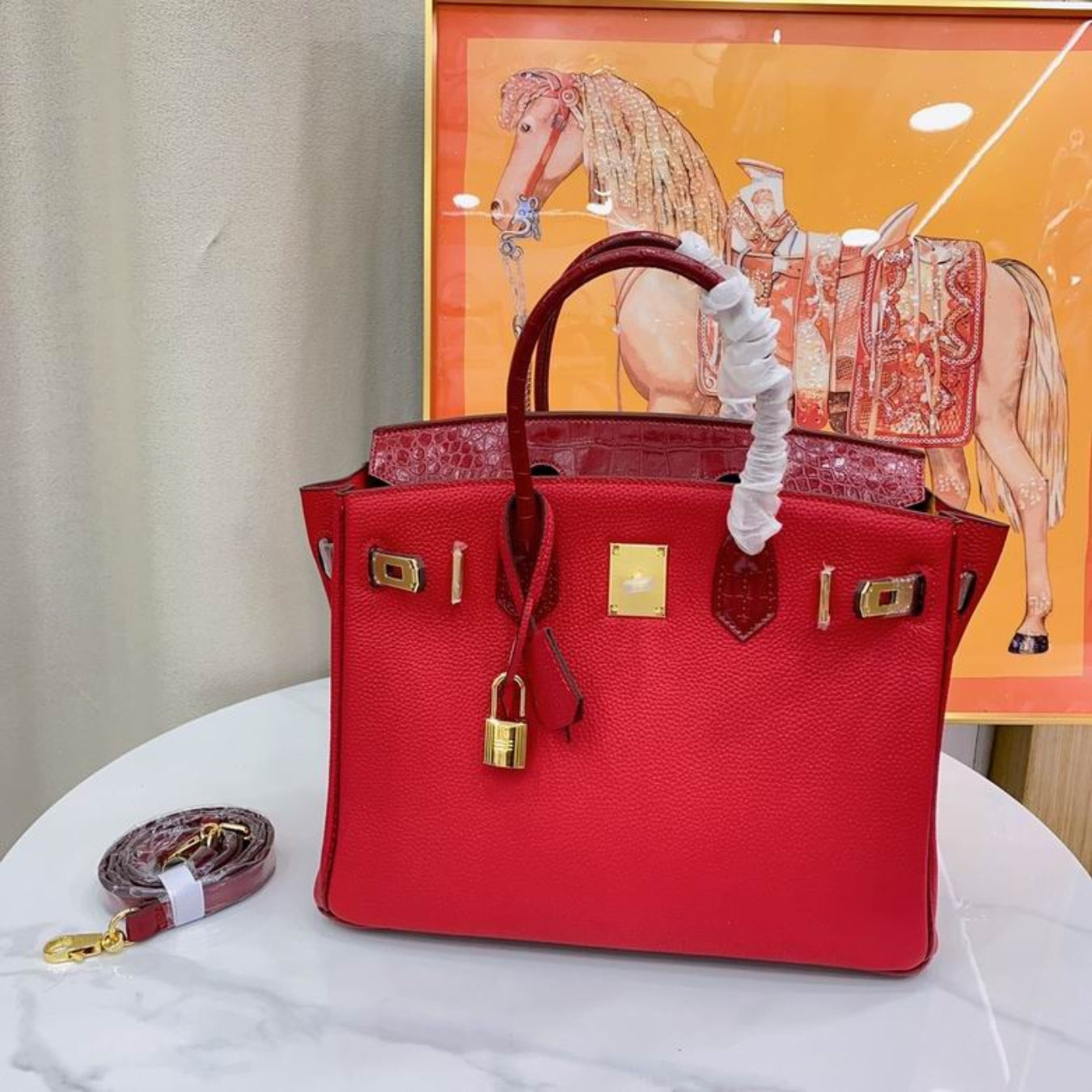 Bolsa HRMS Birkin vermelho