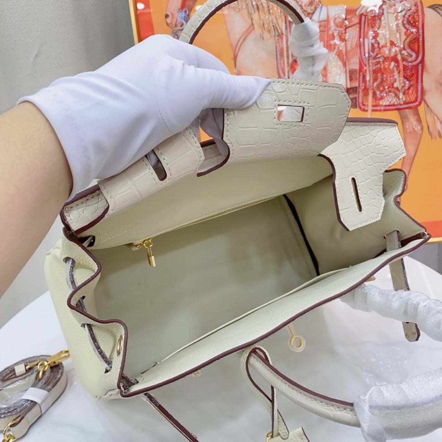 Bolsa HRMS Birkin Off White