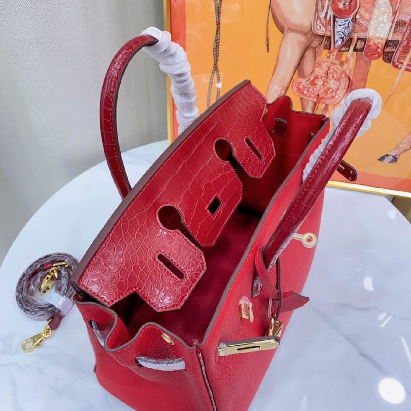 Bolsa HRMS Birkin vermelho