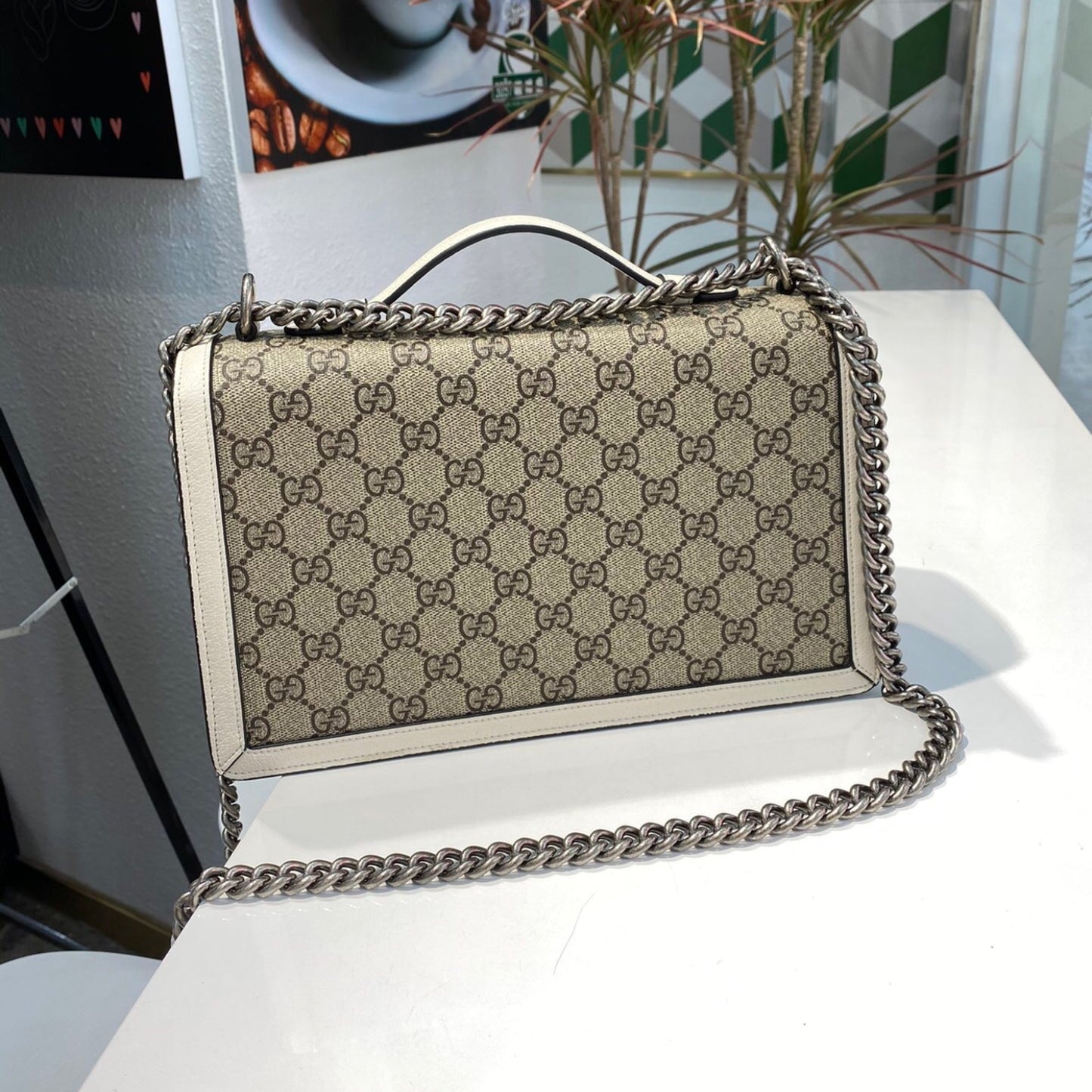 Bolsa GG Dionysus clara e canvas média 28cm