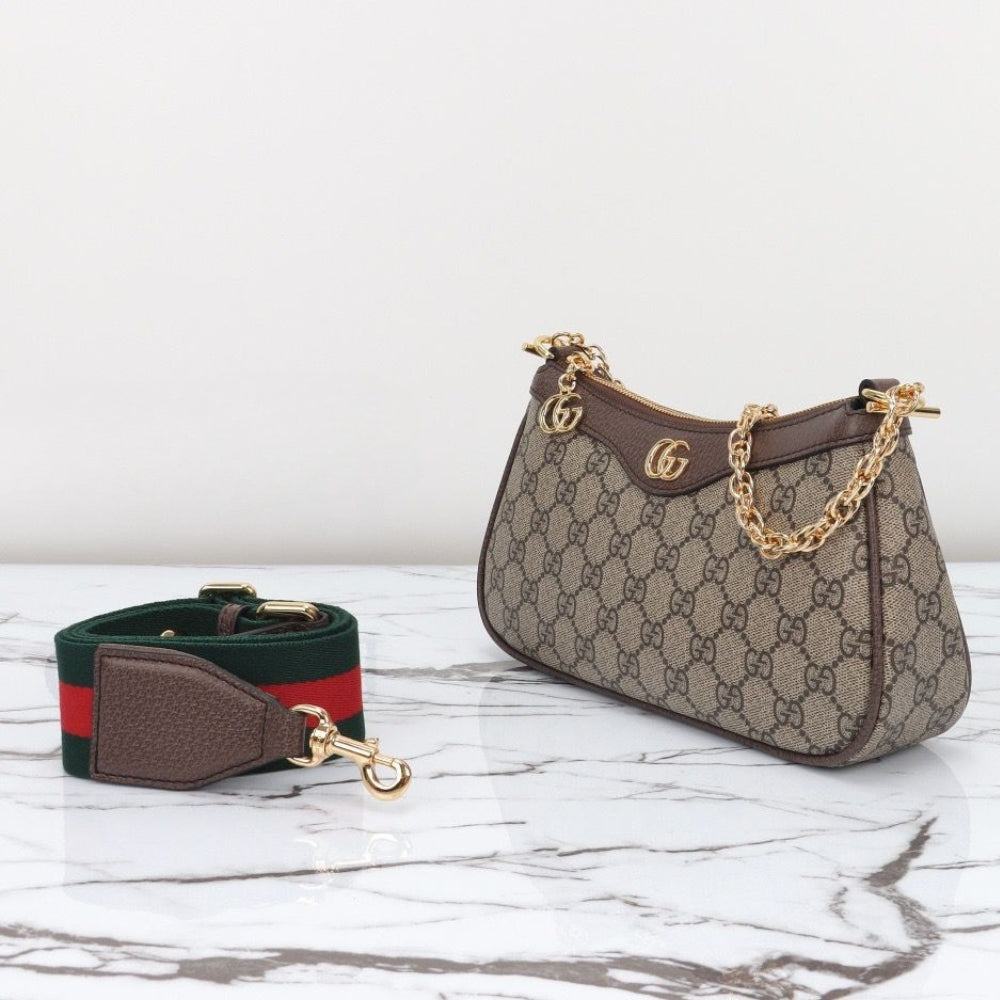 Bolsa GG Mini Ophidia com alça extra e Canvas 25cm