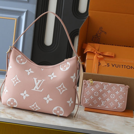 Bolsa LV CarryAll Rosa com Branco 29cm