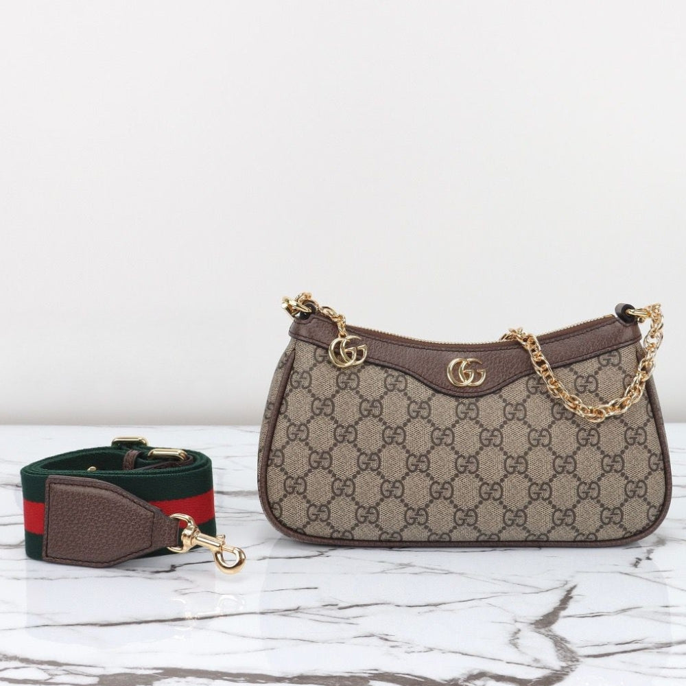 Bolsa GG Mini Ophidia com alça extra e Canvas 25cm