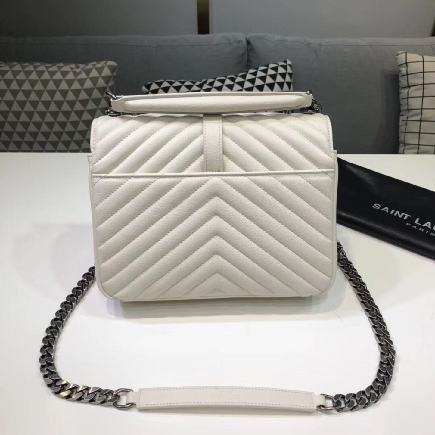 Bolsa YSL College Média Branca