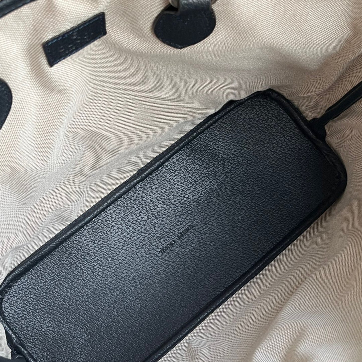 Bolsa GG Ophidia Supreme Pequena Bege e azul 31cm