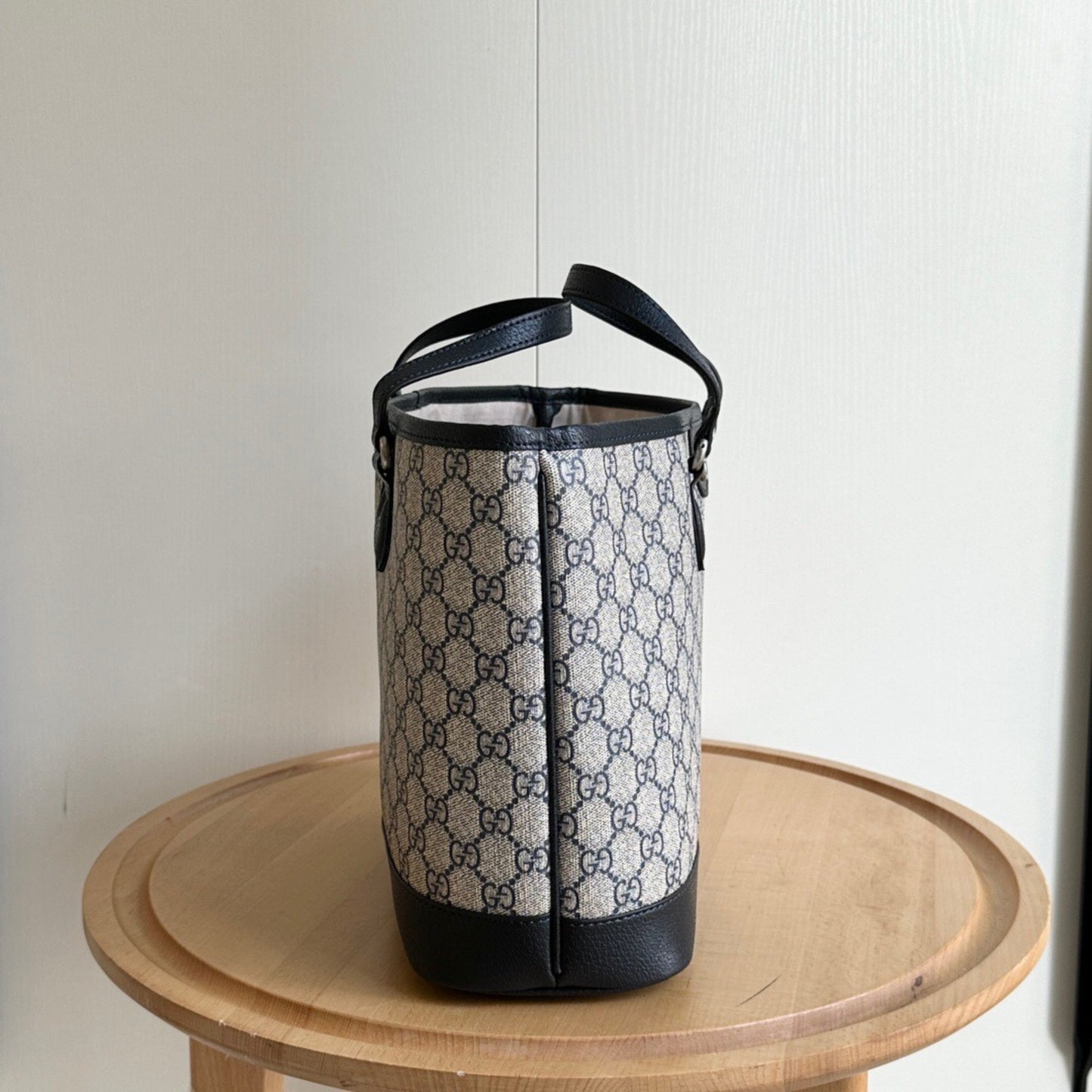Bolsa GG Ophidia Supreme Pequena Bege e azul 31cm