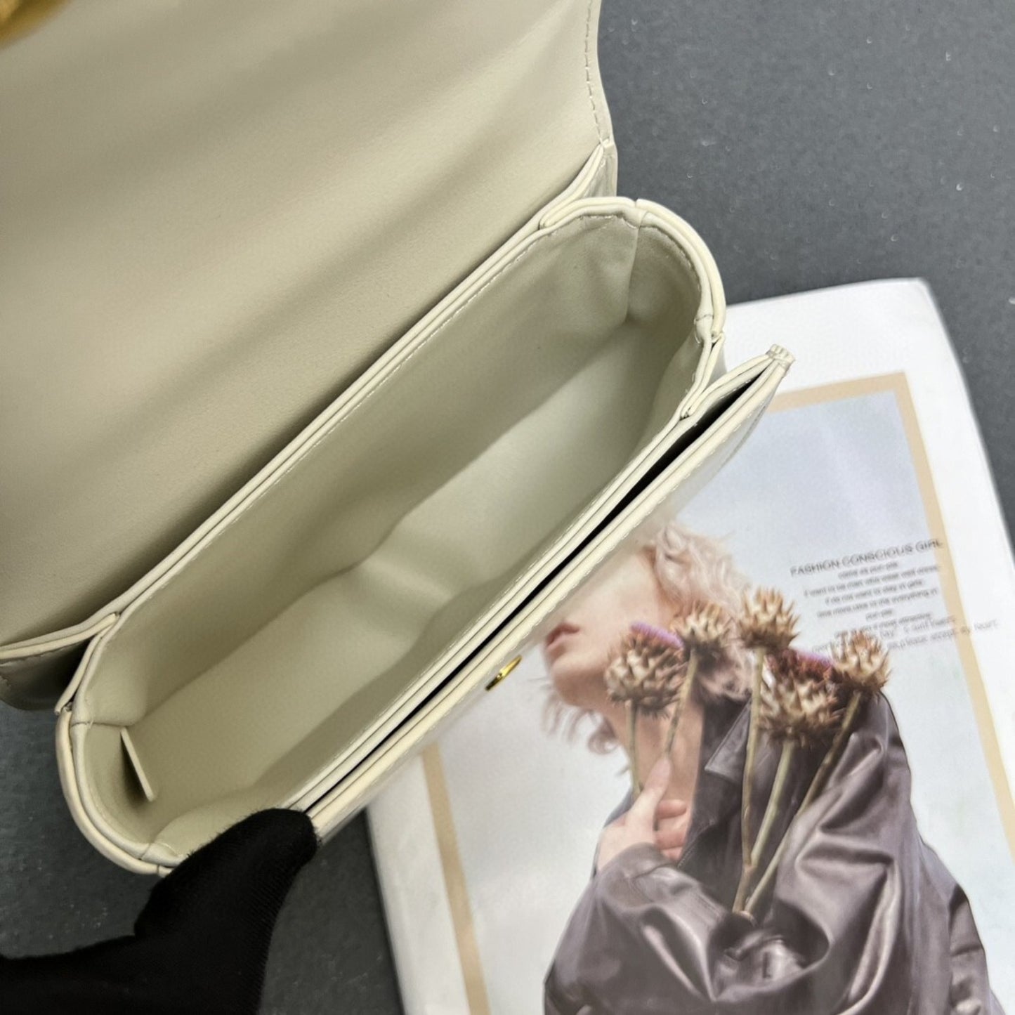 Bolsa CLNE Mini Besace Branco 17cm