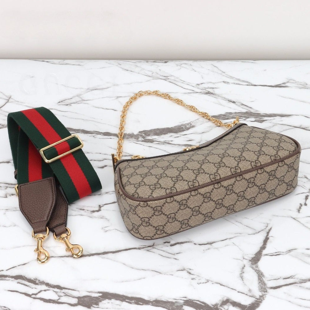 Bolsa GG Mini Ophidia com alça extra e Canvas 25cm