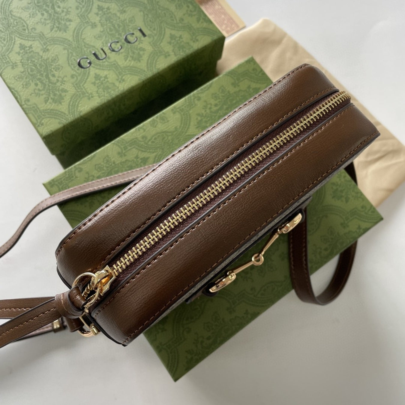 Bolsa GG tiracolo Horsebit canvas 1955 pequena 20cm