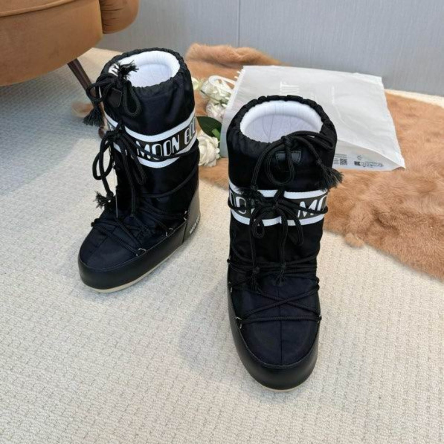Bota Mboot Impermeável High Preto e Branco