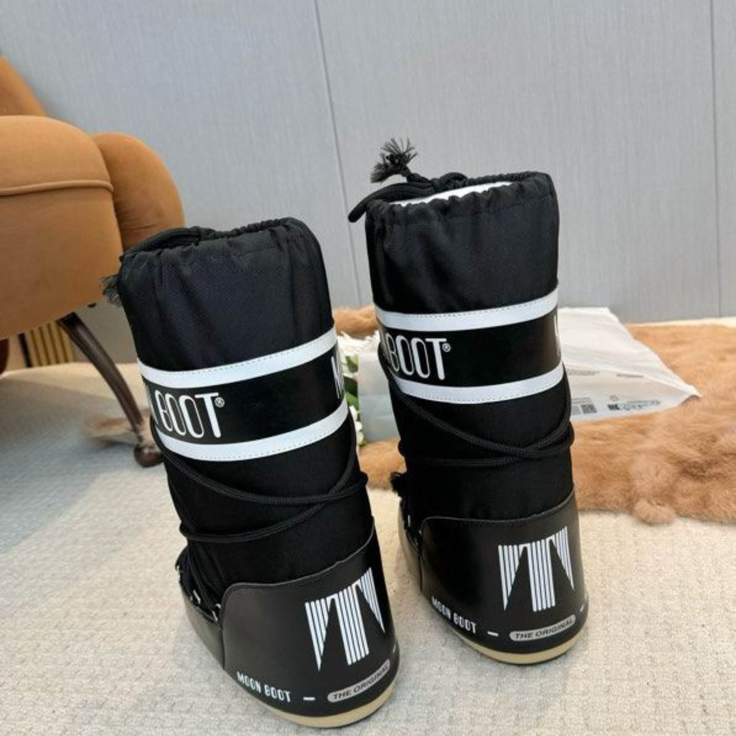 Bota Mboot Impermeável High Preto e Branco