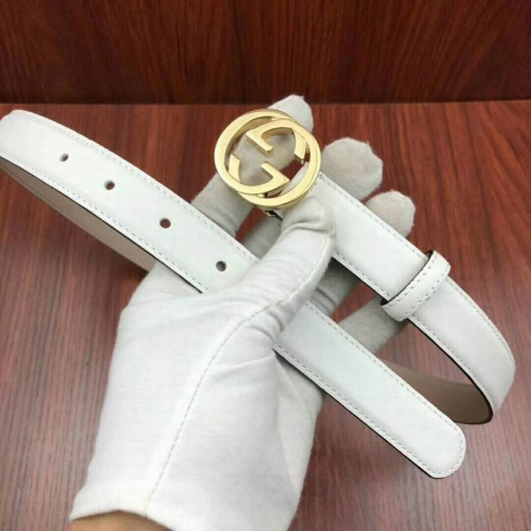 Cinto GG Branco com Dourado 2,5cm de largura