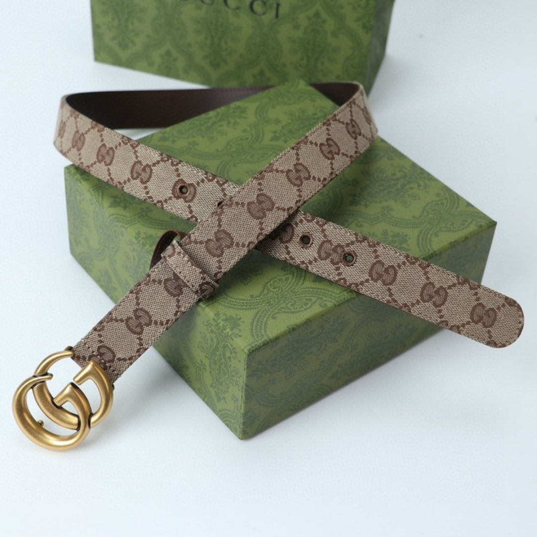 Cinto GG Canvas com Dourado 3cm de largura