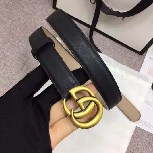 Cinto GG Preto com Dourado 2,5cm de largura