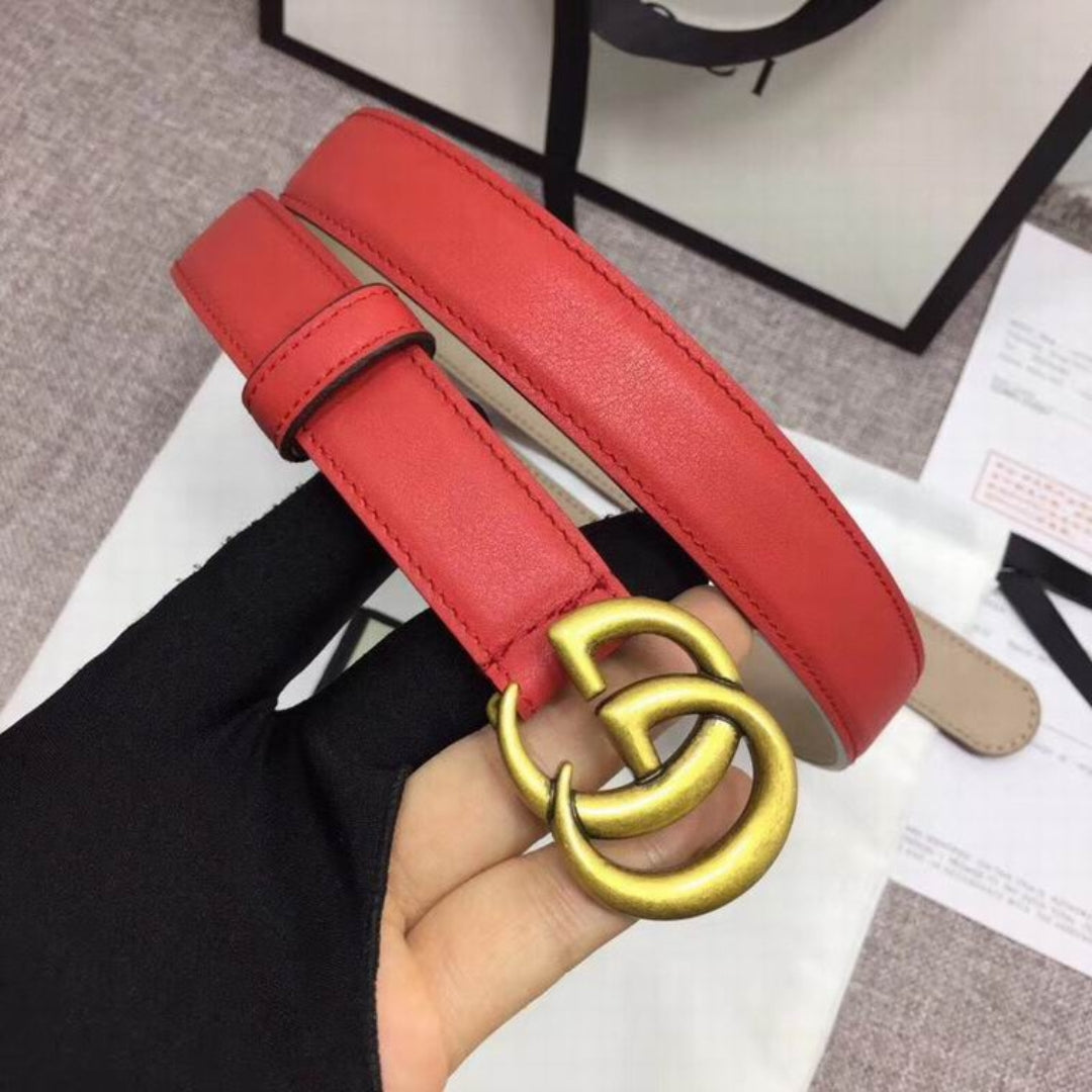 Cinto GG Vermelho com Dourado 2,5cm de largura