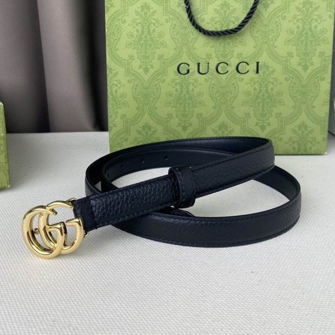 Cinto GG preto com dourado Brilhante 2cm de largura
