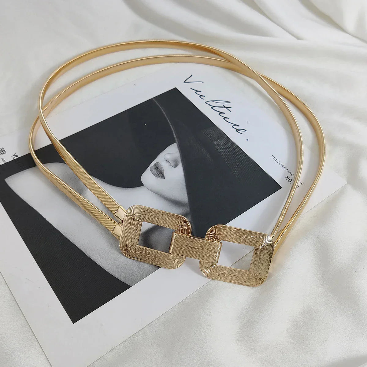 Cinto Feminino Square Shine Dourado