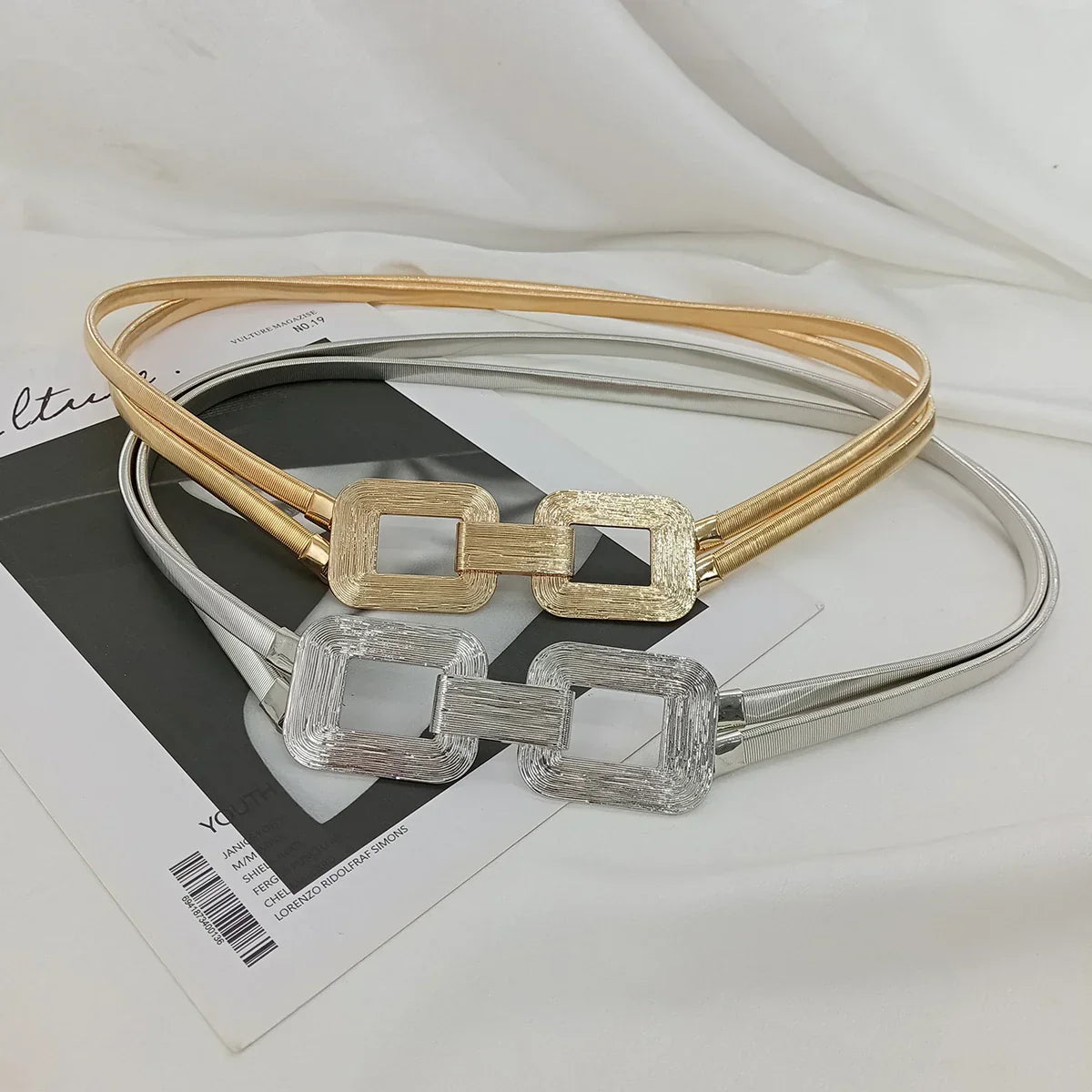 Cinto Feminino Square Shine Dourado