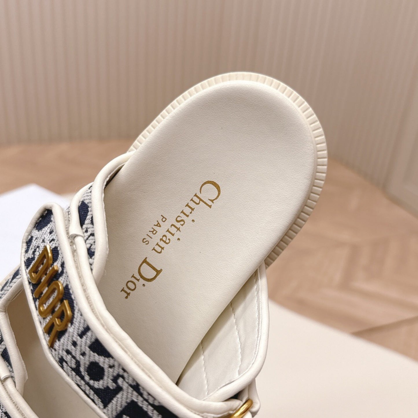 Sandalia Dio Dioract Slide Branco e azul