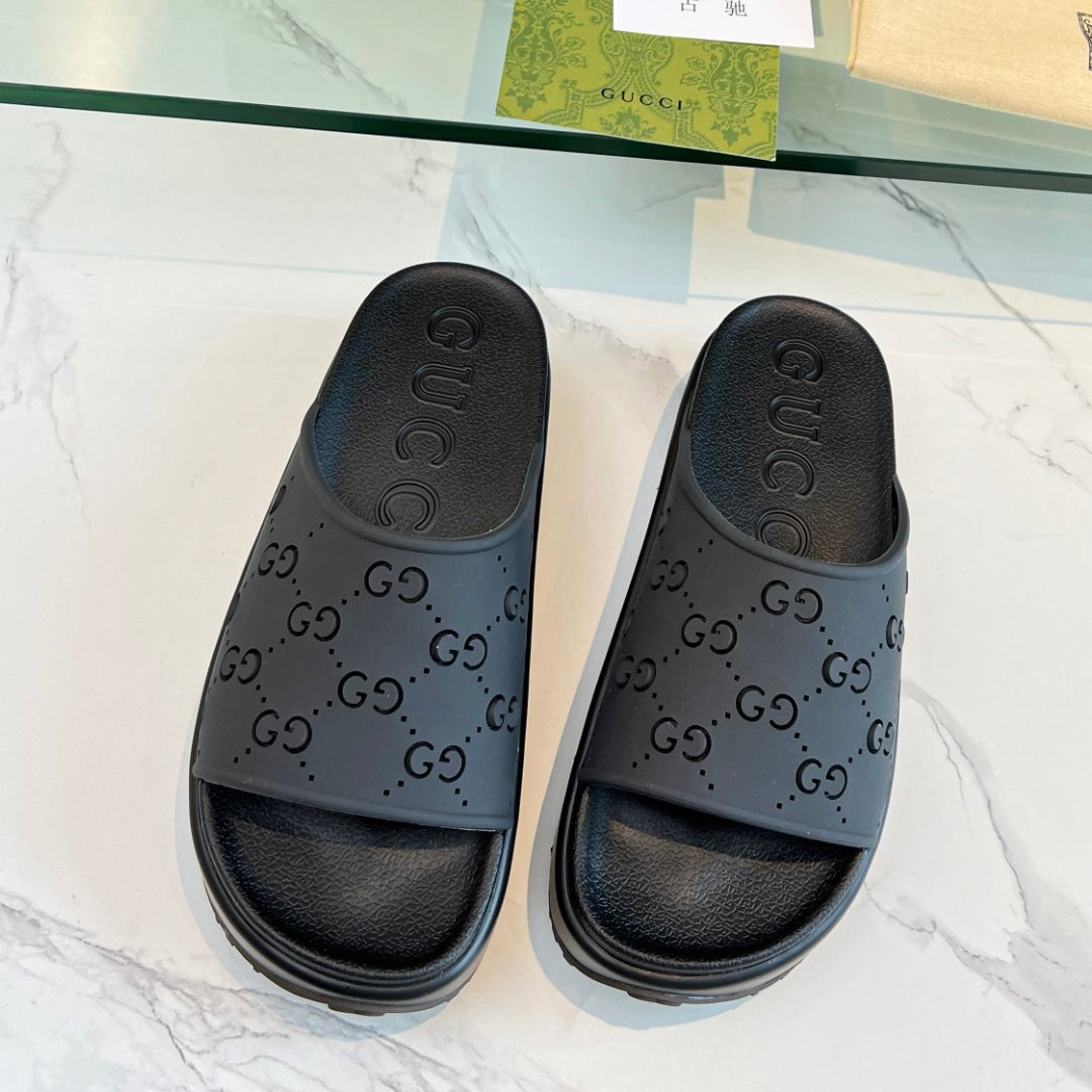 Chinelo Slide GG Preto Canvas Detalhes