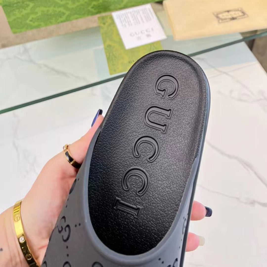 Chinelo Slide GG Preto Canvas Detalhes