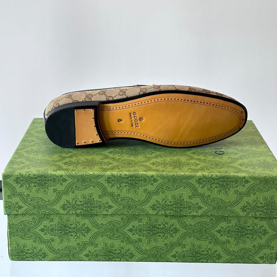 Mocassim GG Bege com canvas Jordaan
