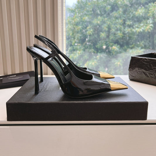 Scarpin Ysl Slingback Preto Jeanne