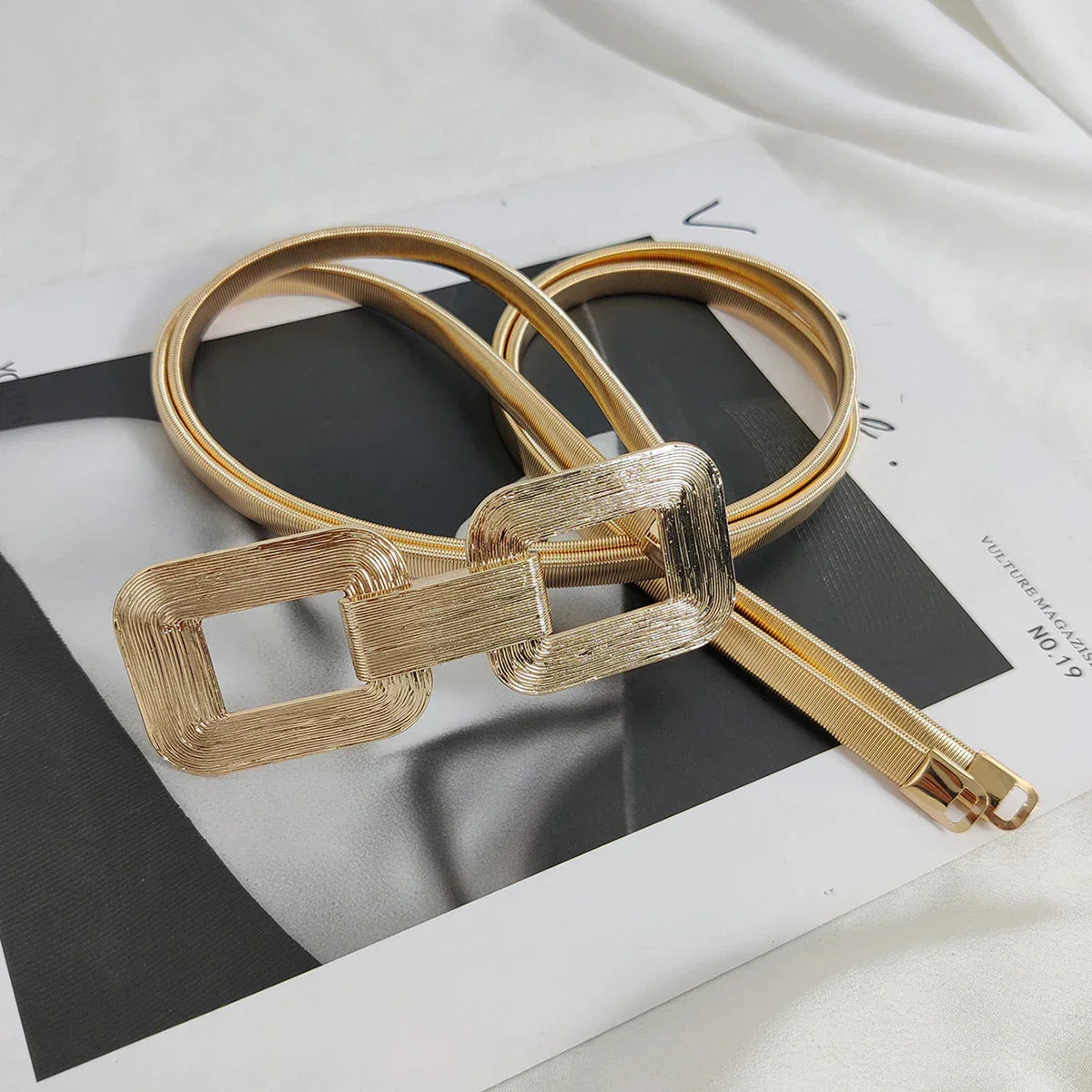 Cinto Feminino Square Shine Dourado