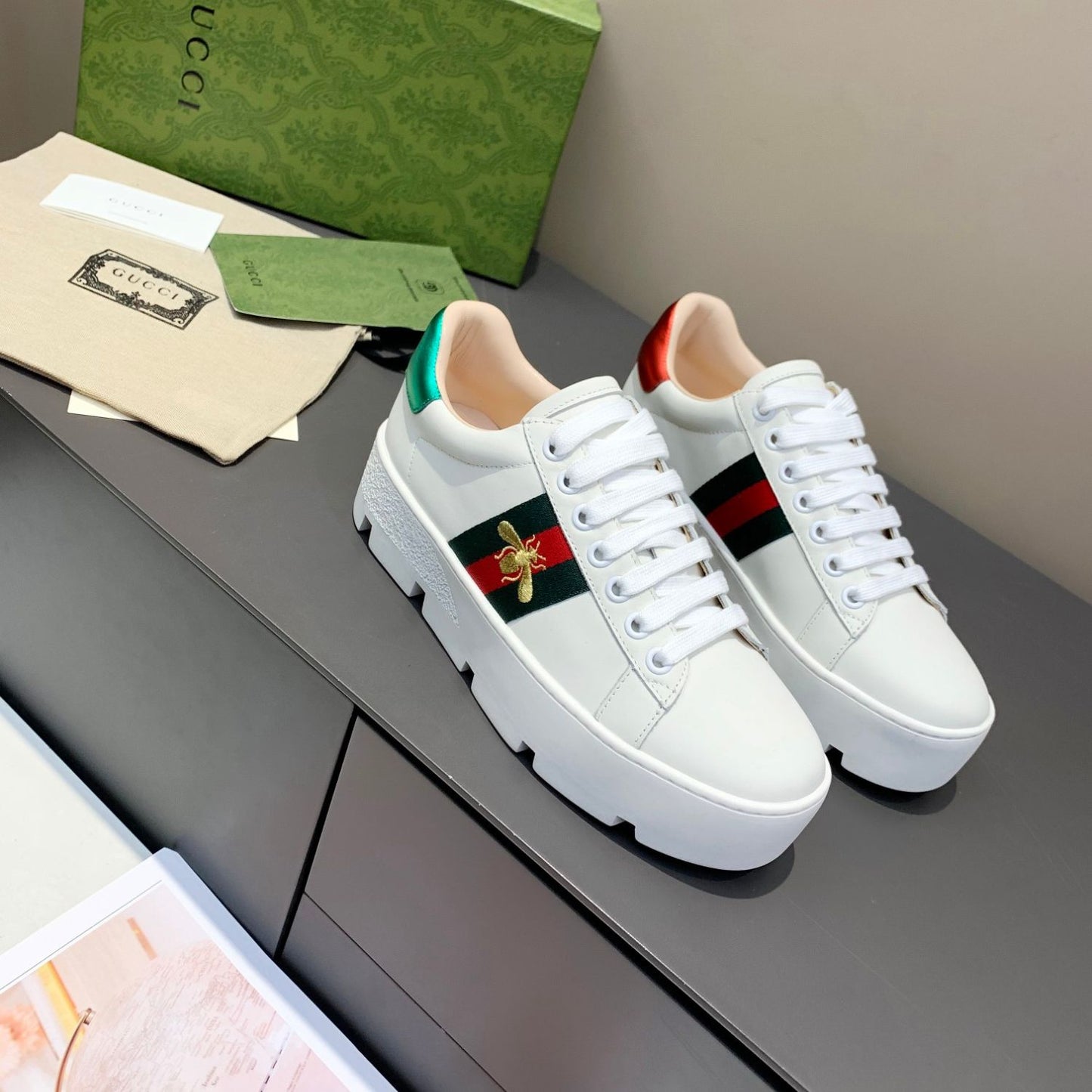 Tenis GG Ace Plataforma Web Branco