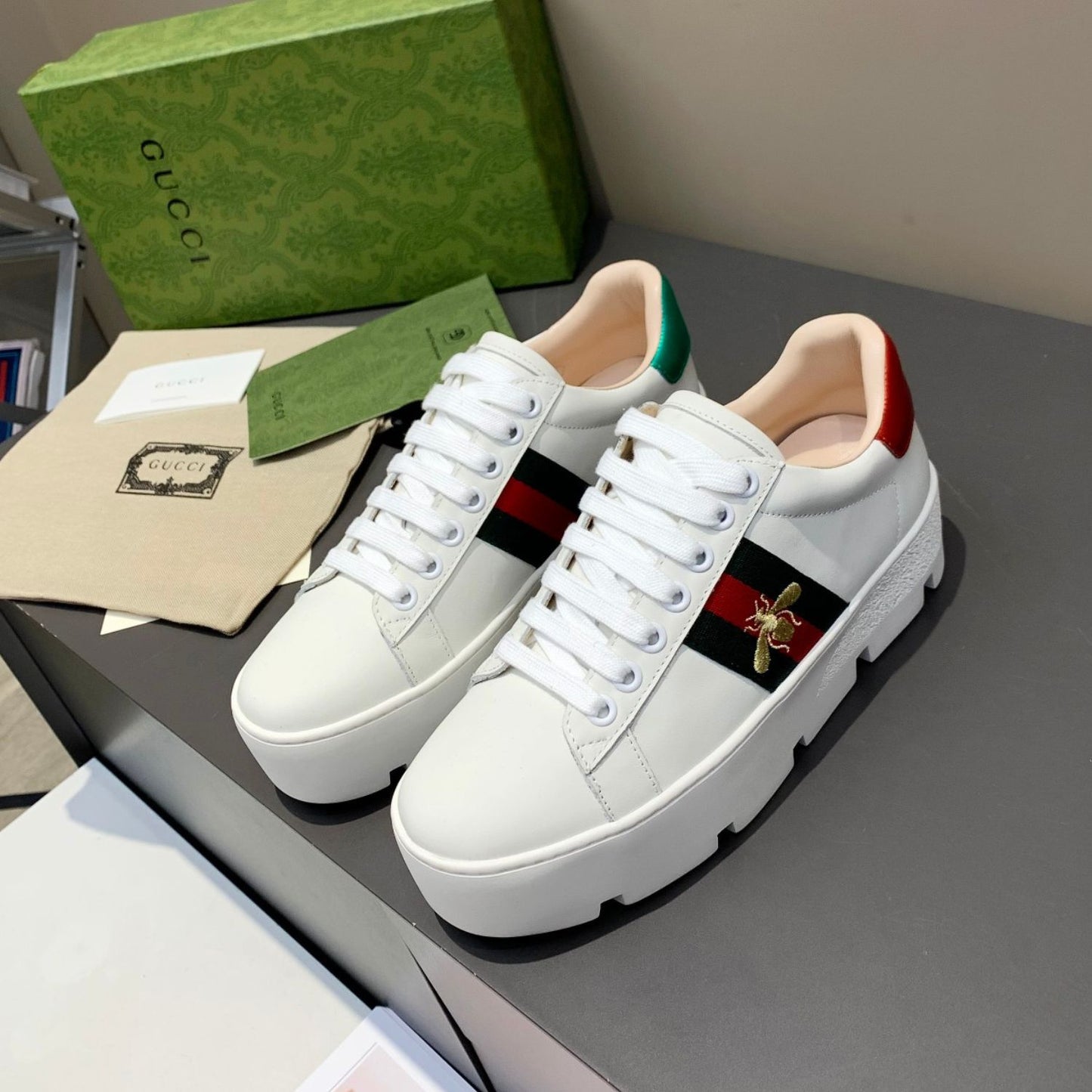 Tenis GG Ace Plataforma Web Branco
