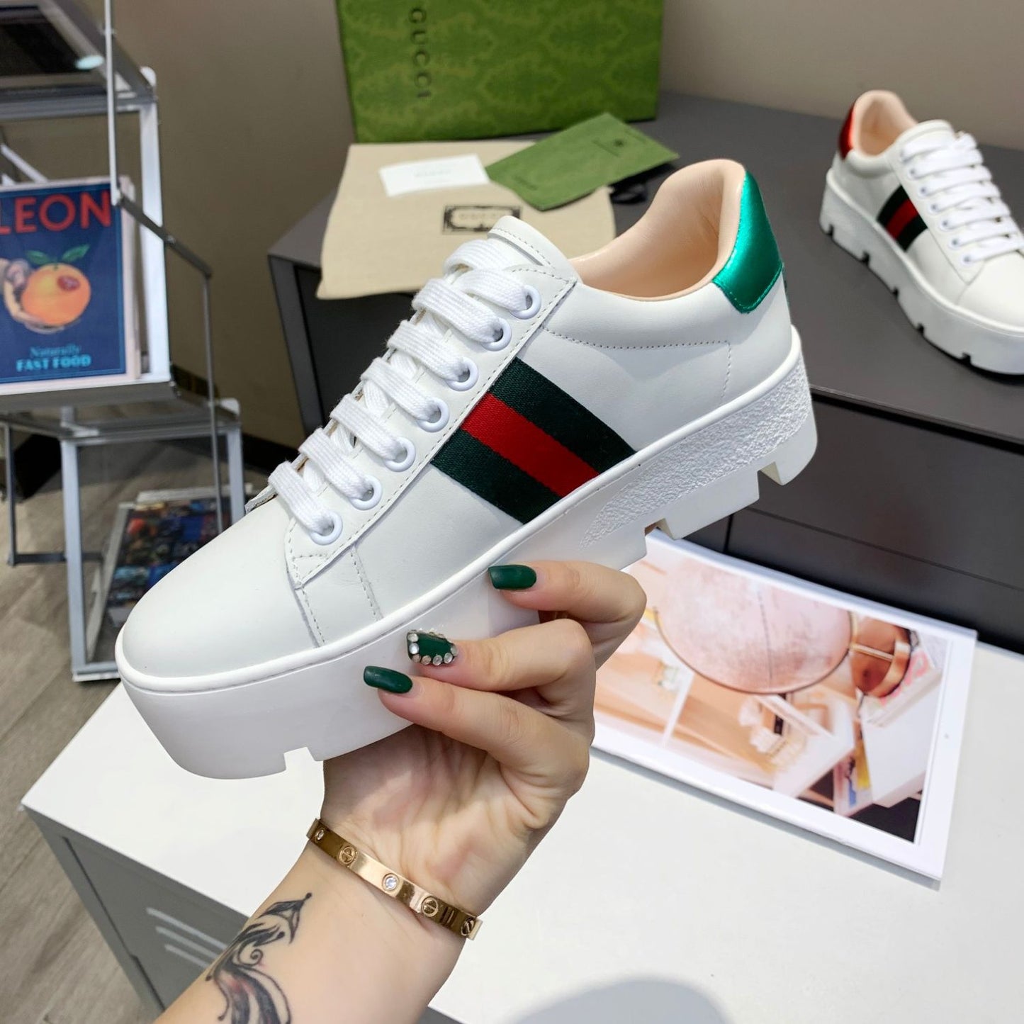 Tenis GG Ace Plataforma Web Branco