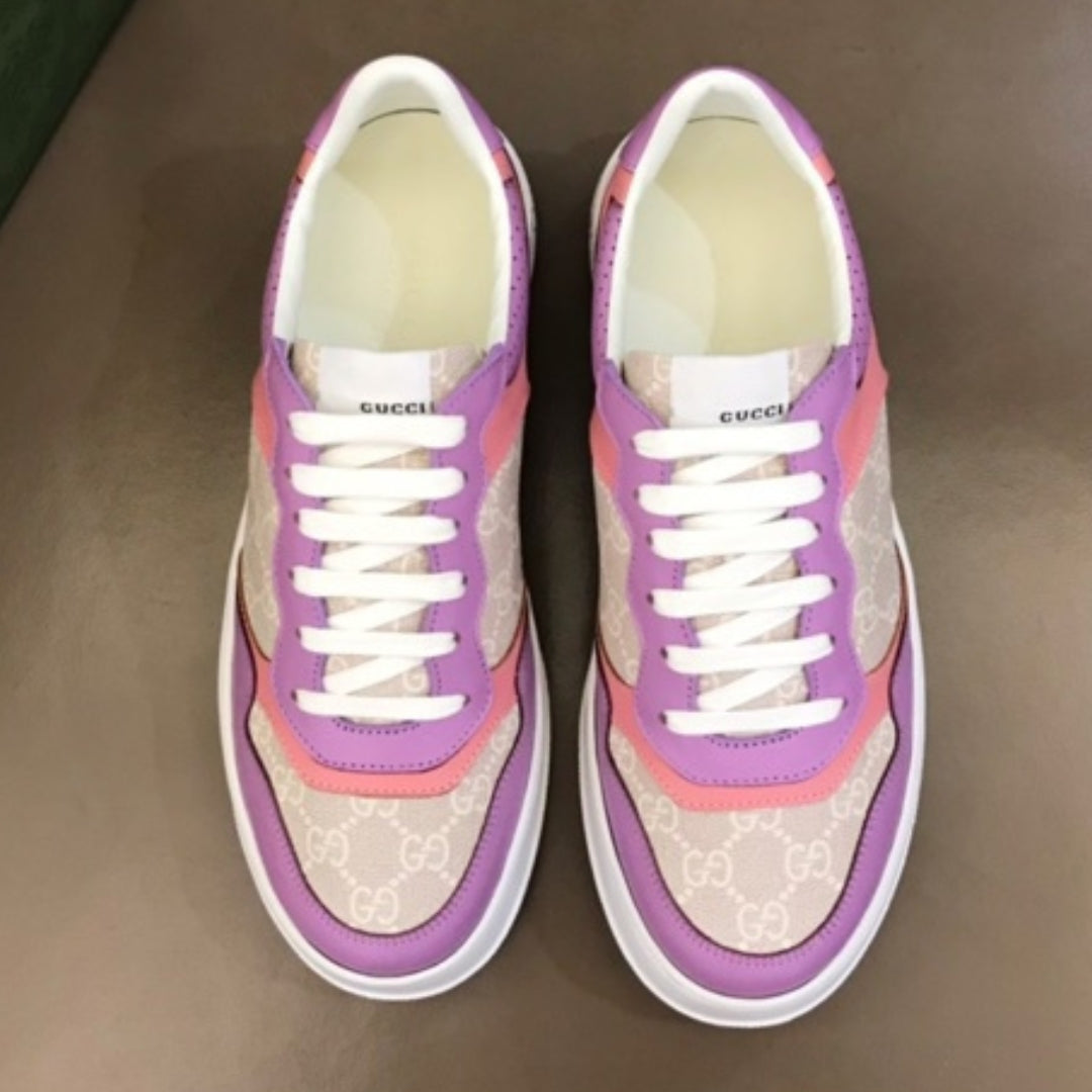 Tenis GG Supreme Canvas Detalhes Roxo claro e Rosa