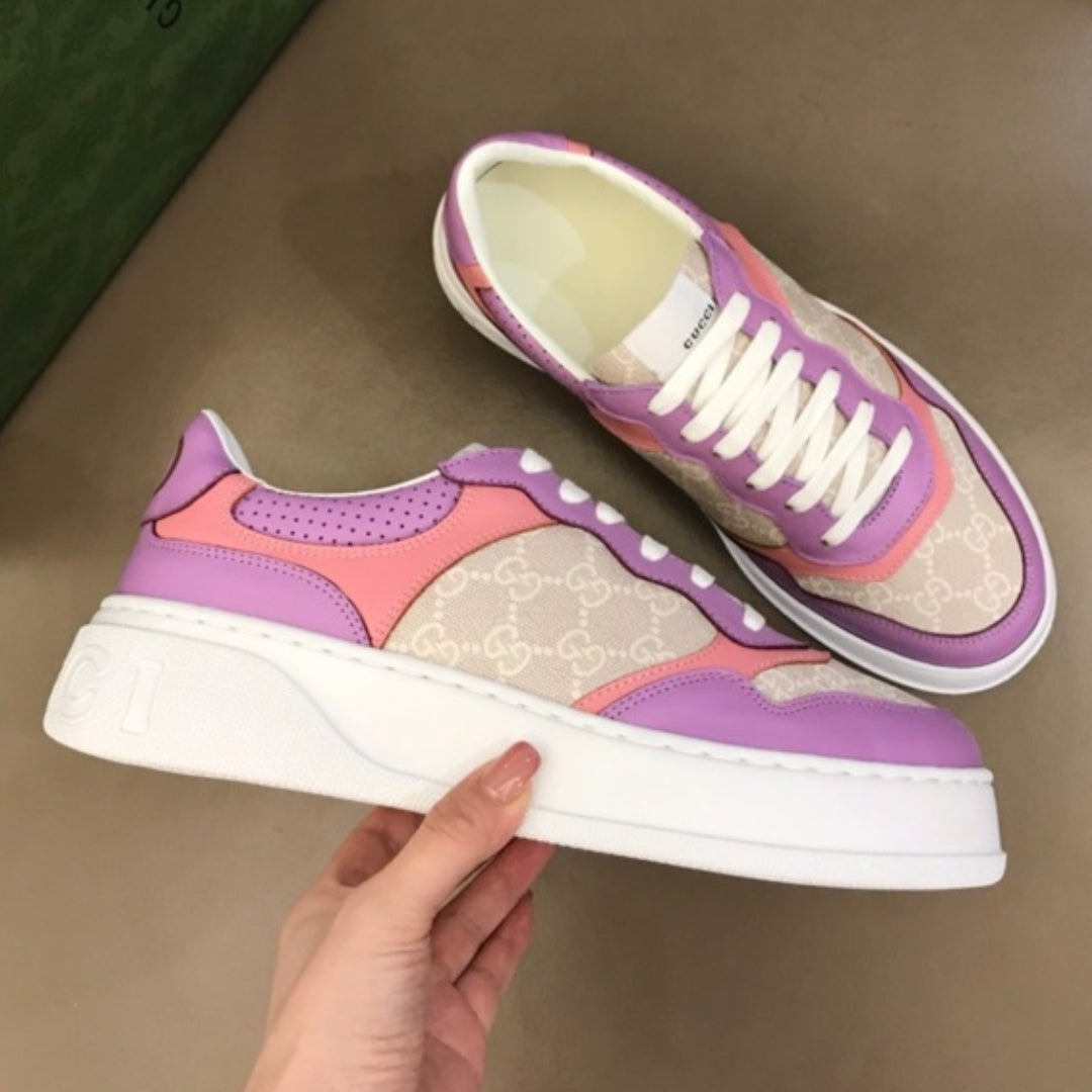 Tenis GG Supreme Canvas Detalhes Roxo claro e Rosa