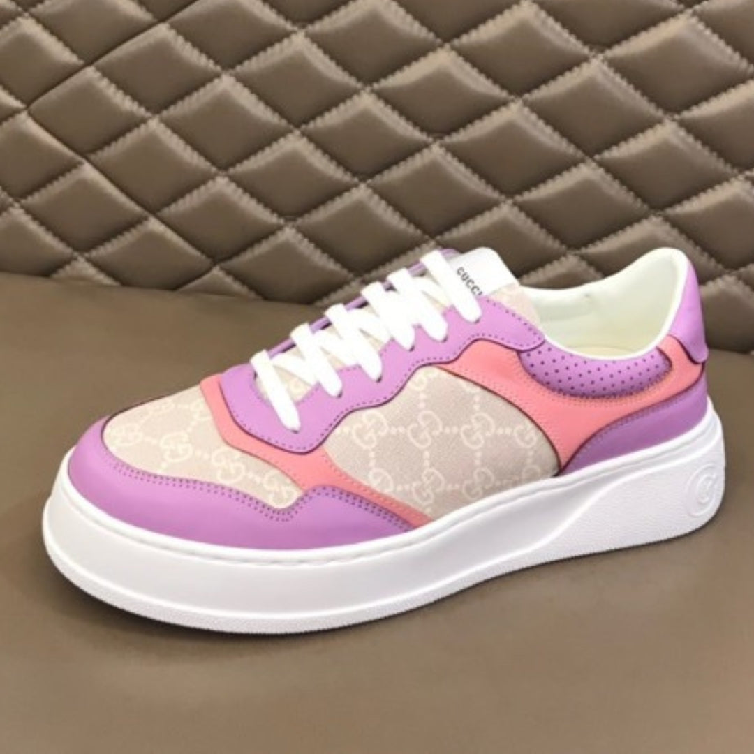 Tenis GG Supreme Canvas Detalhes Roxo claro e Rosa